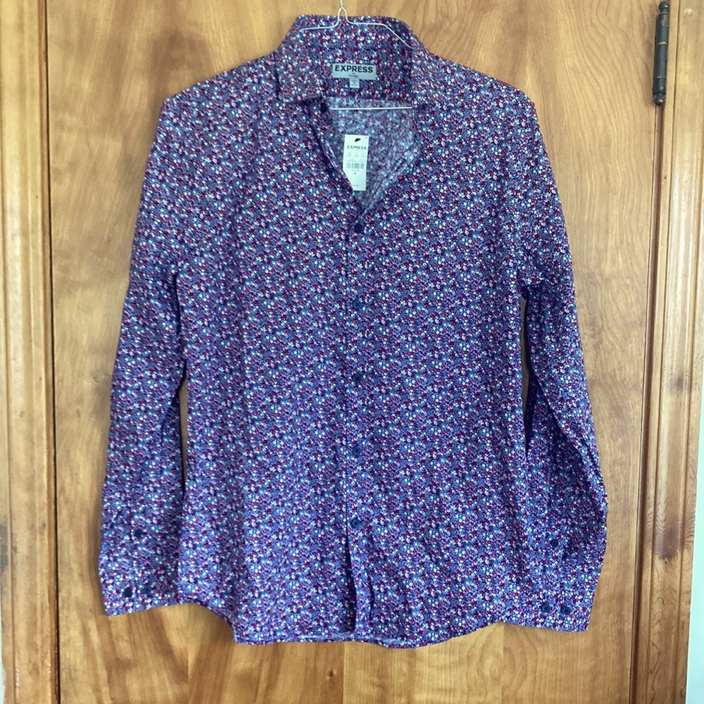 Mens Express floral shirt sz M fitted